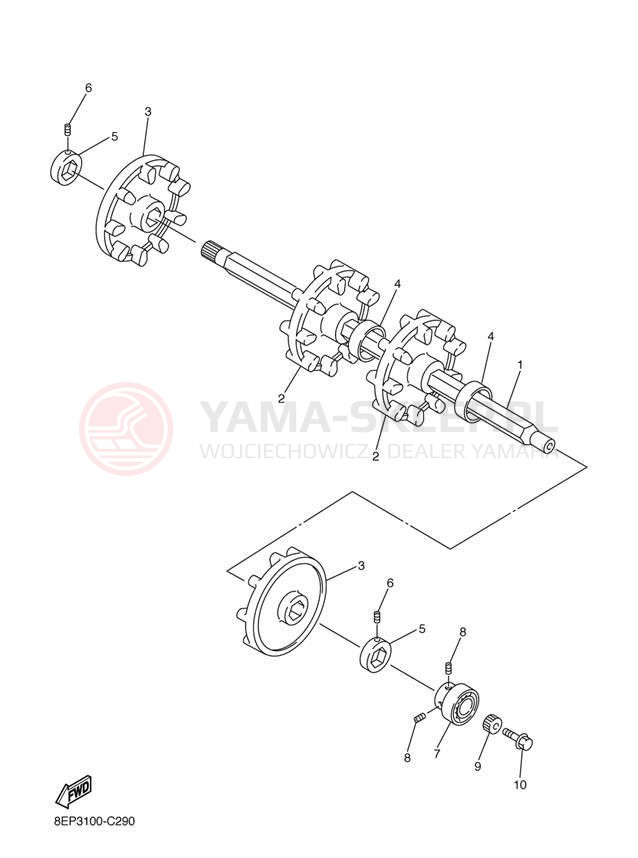 Schemat "Układ napędowy" do Yamaha RX-1 MOUNTAIN RX10MJ/RX10MSJ