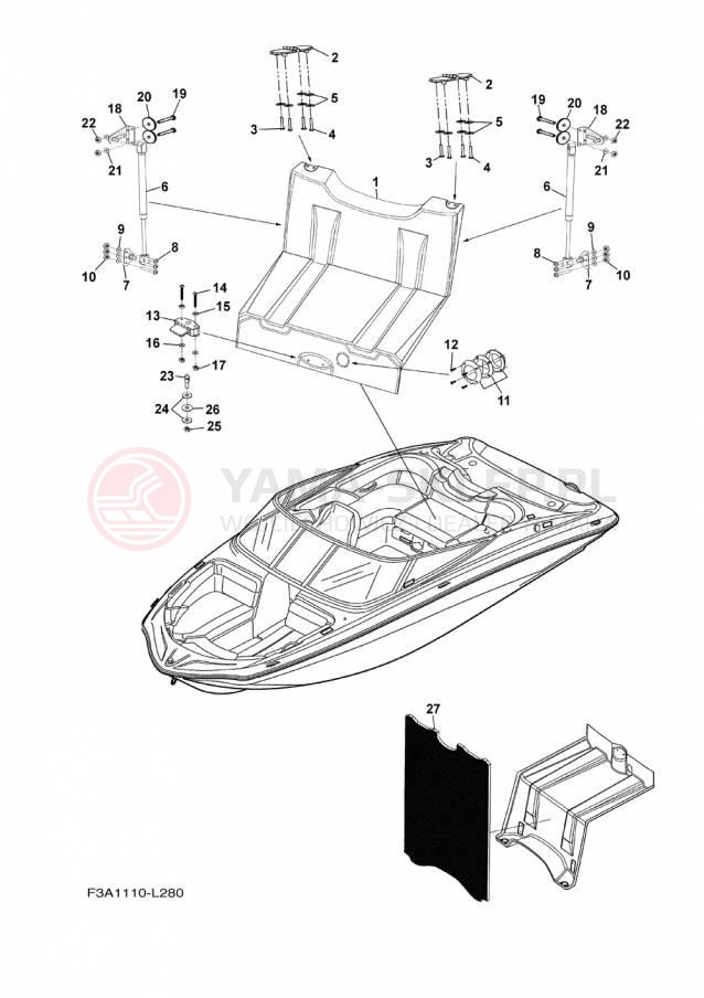 Schemat "DECK HATCH" do Yamaha AR192 RM1800AP/RM1800BP