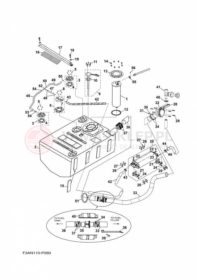 Schemat "zbiornik paliwa" do Yamaha AR190 RX1800AP/RX1800BP