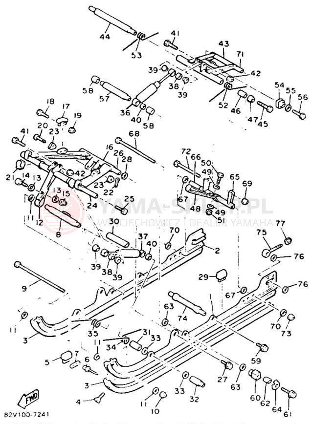 Schemat "Zawieszenie gąsiennicy" do Yamaha XLV XL540M