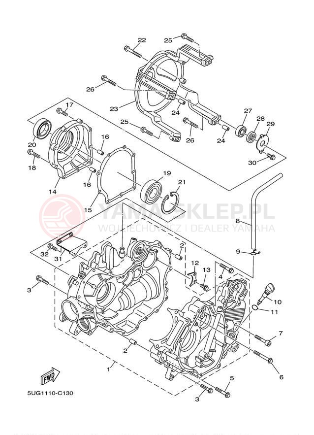 Schemat "Obudowa silnika" do Yamaha RHINO YXR660FAT