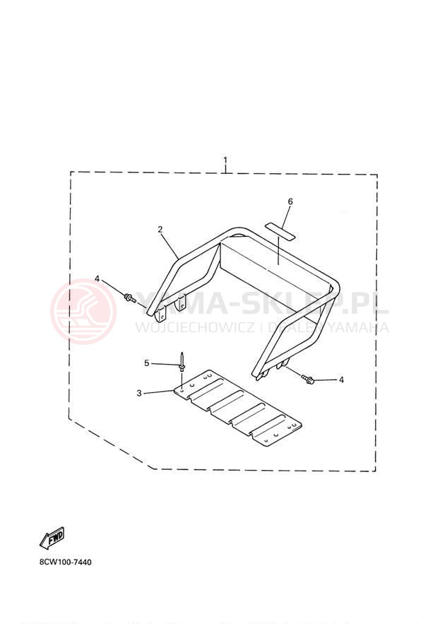 Schemat "Tylny zderzak" do Yamaha VENTURE 500 VT500D/VX500DXD
