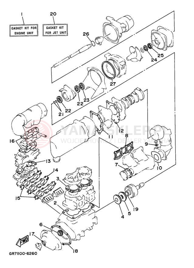 Schemat "Zestaw naprawczy" do Yamaha SUPER JET SJ700AU