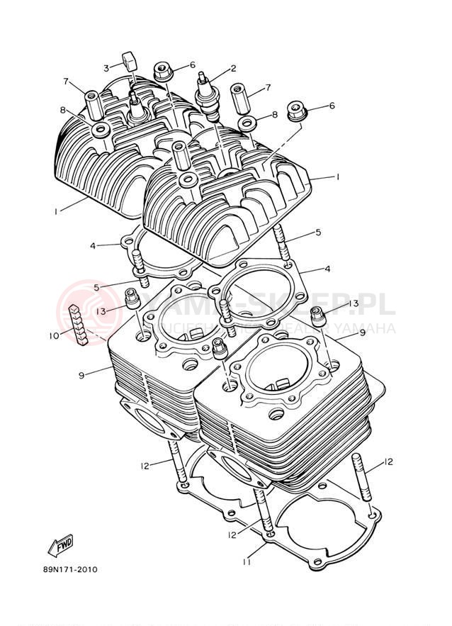 Schemat "głowica" do Yamaha VK540 III VK540EF
