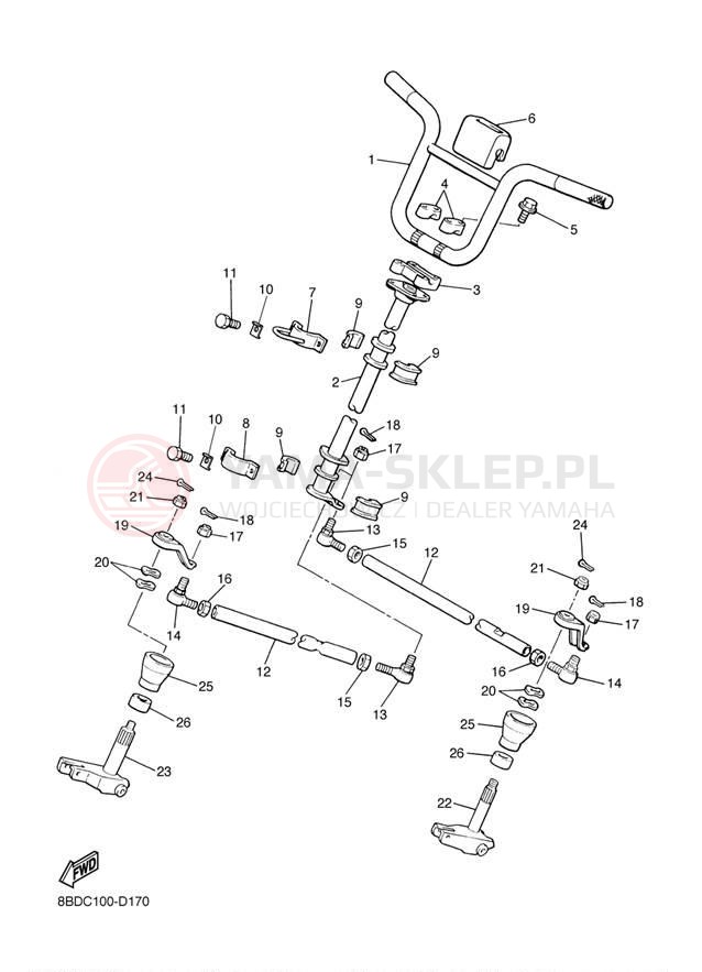 Schemat "Półki zawieszenia" do Yamaha BRAVO BR250TL1