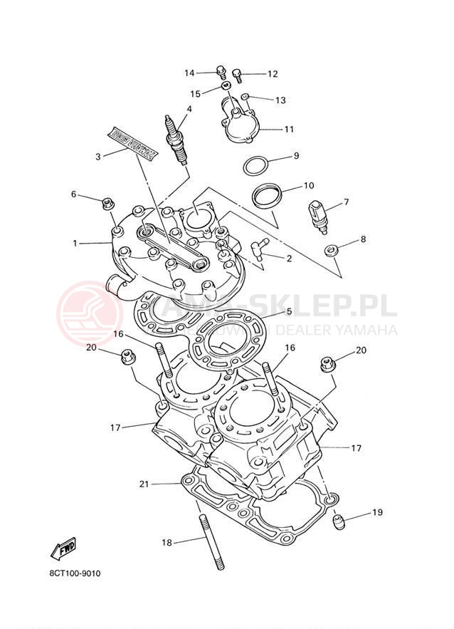 Schemat "głowica" do Yamaha SX500R SX500D