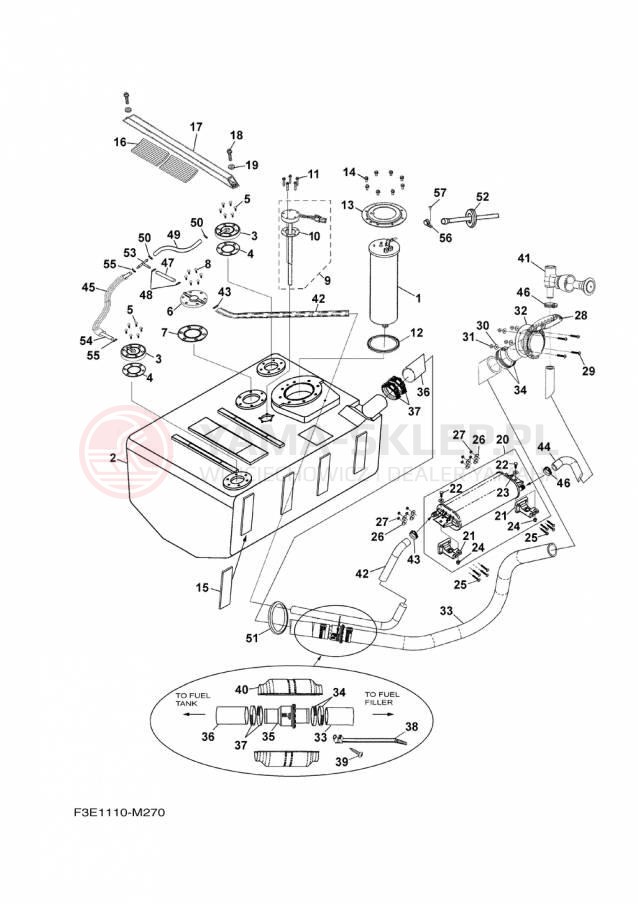 Schemat "zbiornik paliwa" do Yamaha AR192 RM1800AP/RM1800BP