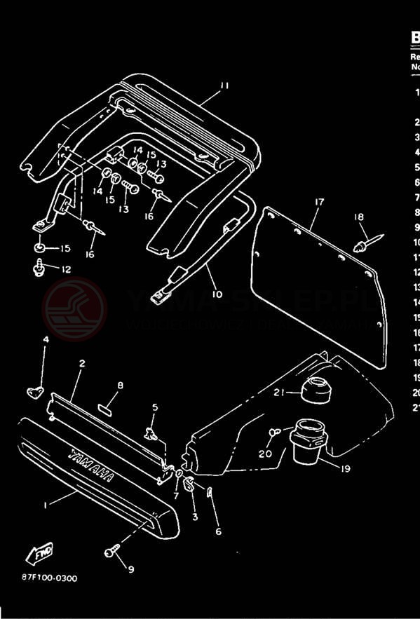 Schemat "zderzak" do Yamaha PHAZER II PZ480R
