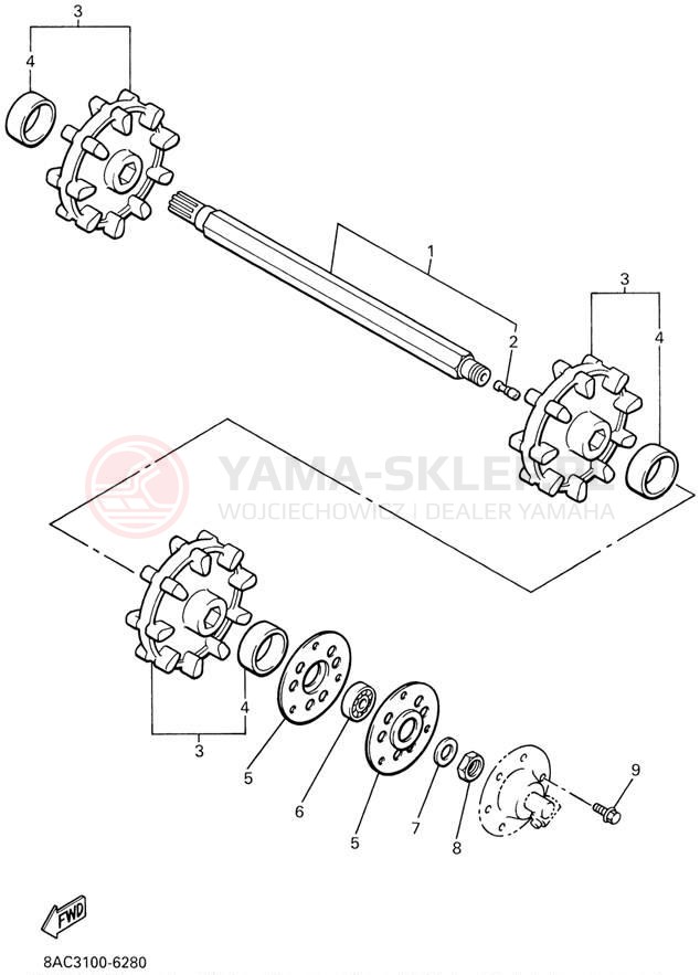 Schemat "Układ napędowy" do Yamaha VK540 III VK540ED