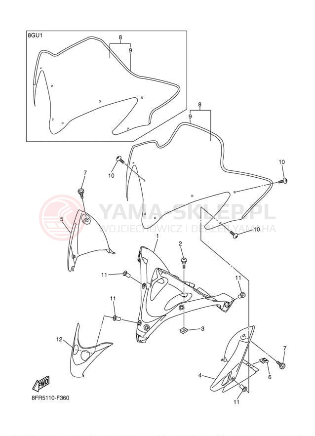 Schemat "Szyba" do Yamaha APEX ER RX10RW/RX10RTRW