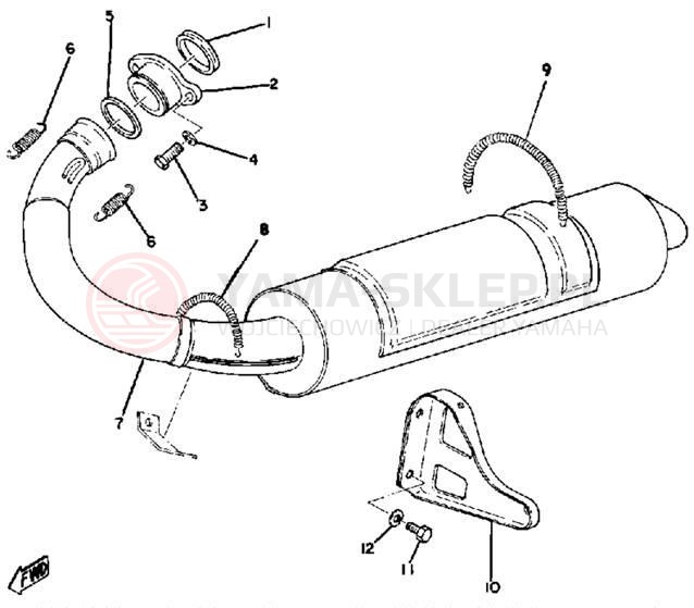 Schemat "Wydech końcowy" do Yamaha ET250B