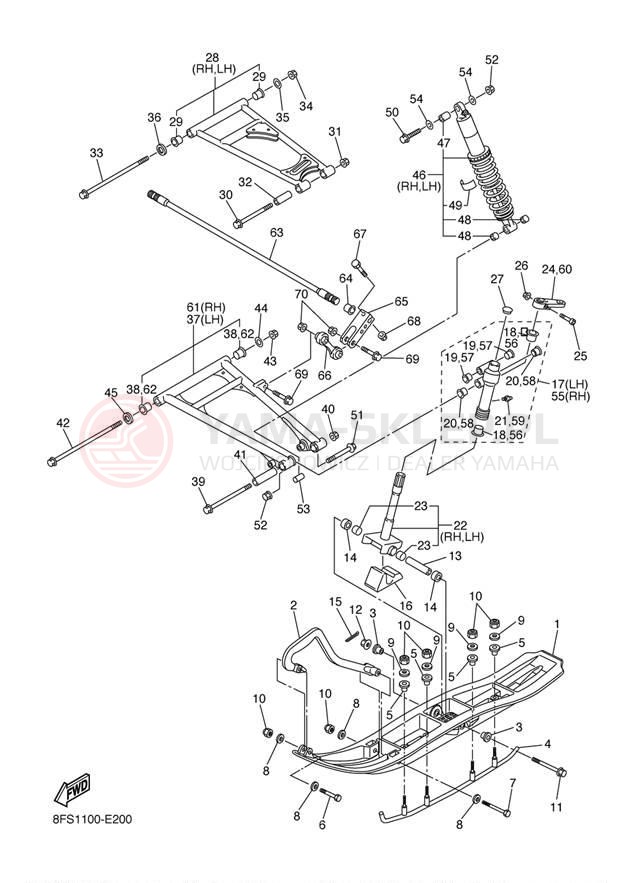 Schemat "płozy" do Yamaha APEX MOUNTAIN RX10ML