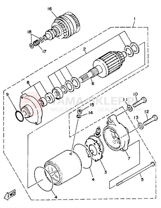 Schemat "rozrusznik" do Yamaha WAVERUNNER LX WR650R