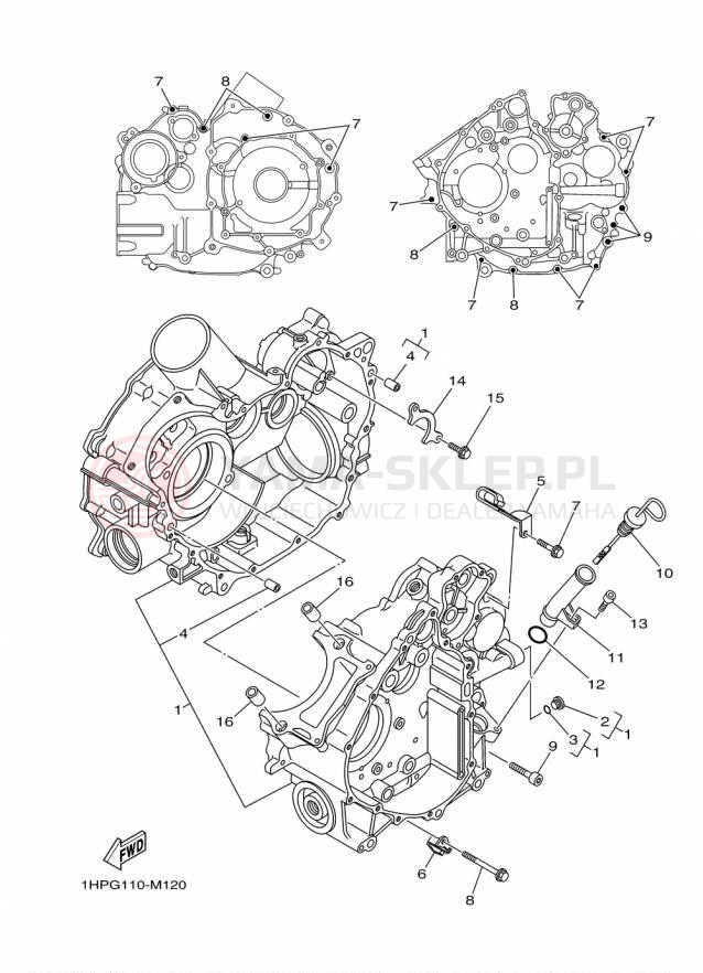 Schemat "Obudowa silnika" do Yamaha GRIZZLY 700 EPS SE YFM700PSFS