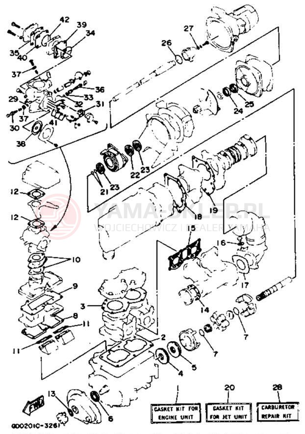 Schemat "Zestaw uszczelek" do Yamaha WAVE BLASTER WB700S