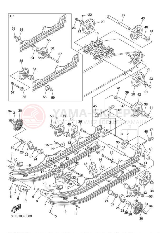 Schemat "TRACK SUSPENSION" do Yamaha VECTOR MOUNTAIN RS90ML/RS90MSL