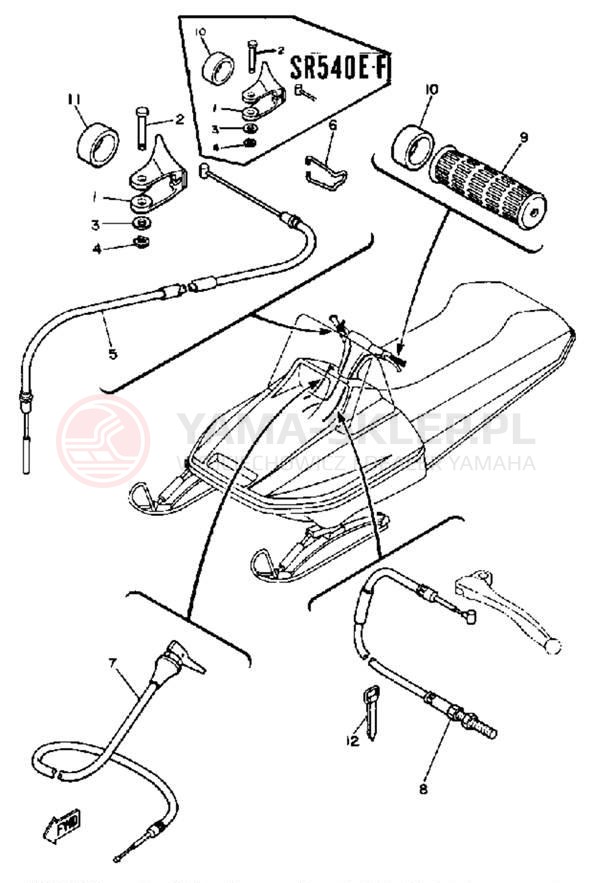 Schemat "Układ chlodzenia" do Yamaha SR540F