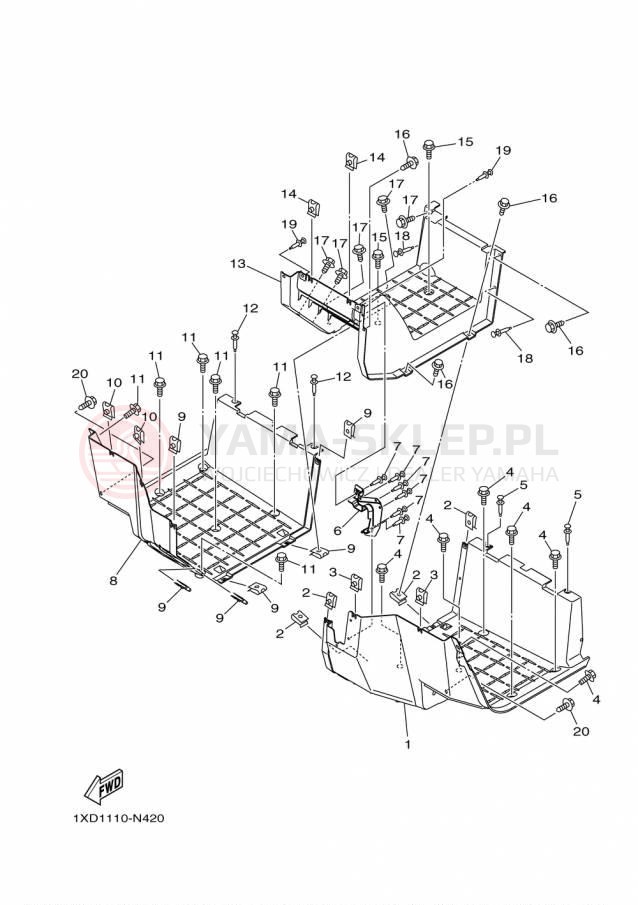 Schemat "Stopka postojowa i podnóżki" do Yamaha VIKING VI EPS SE YXC700PSFS