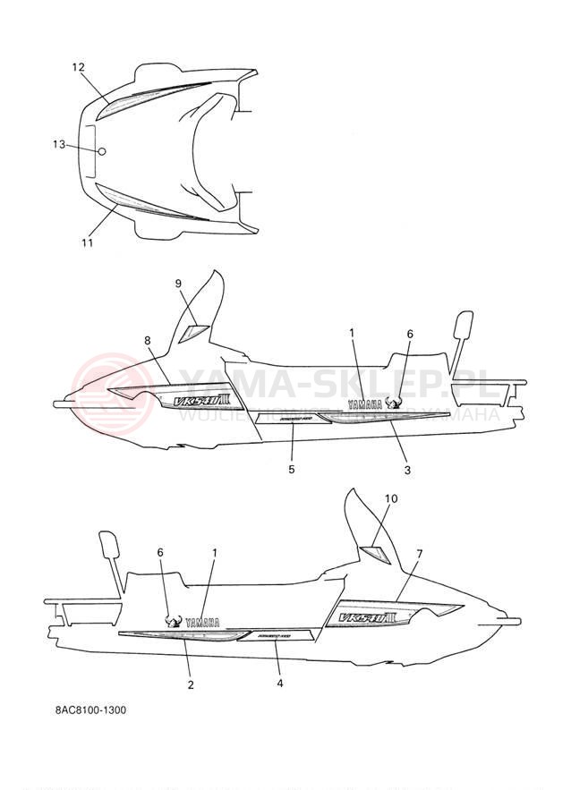 Schemat "naklejki" do Yamaha VK540 III VK540EF