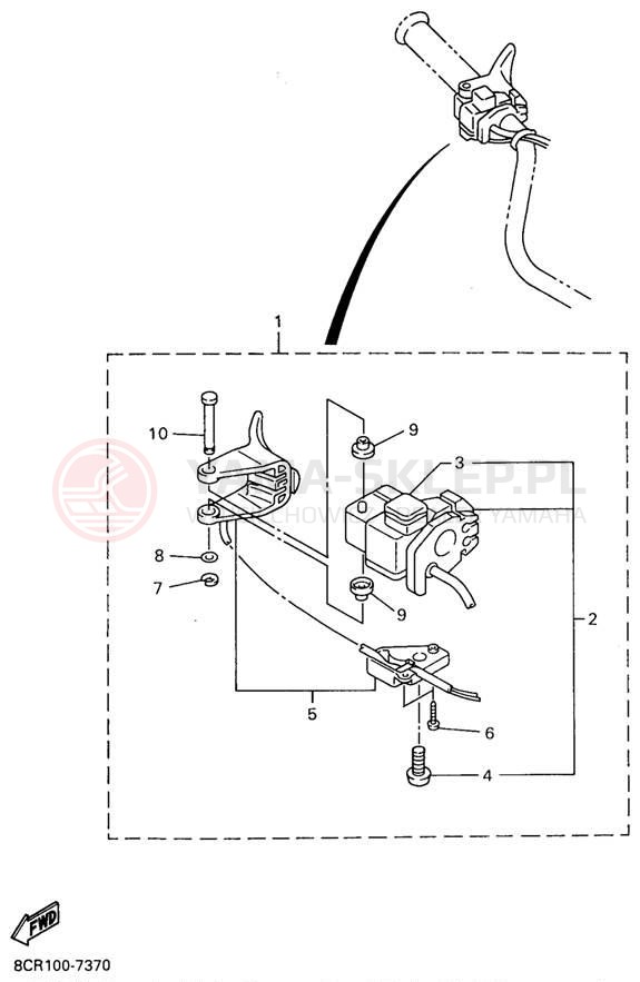 Schemat "Kierownica i osprzęt" do Yamaha MOUNTAIN MAX 700 MM700A/MM600A