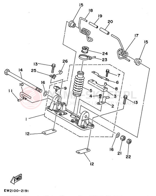 Schemat "POLE PIVOT" do Yamaha SUPER JET SJ700T