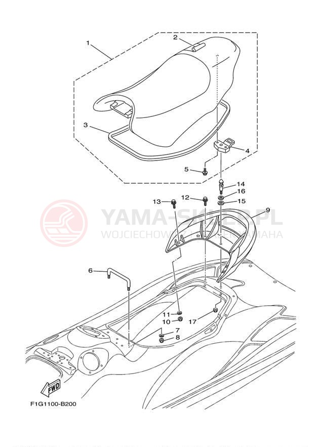 Schemat "Siedzenie i schowek" do Yamaha GP1300-F