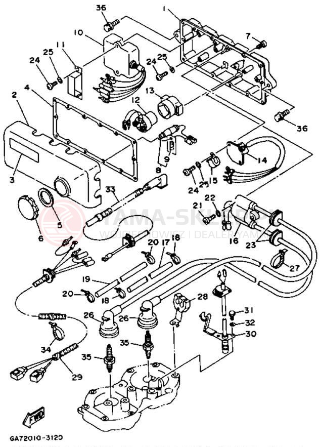 Schemat "układ elektryczny" do Yamaha WAVE BLASTER WB700R