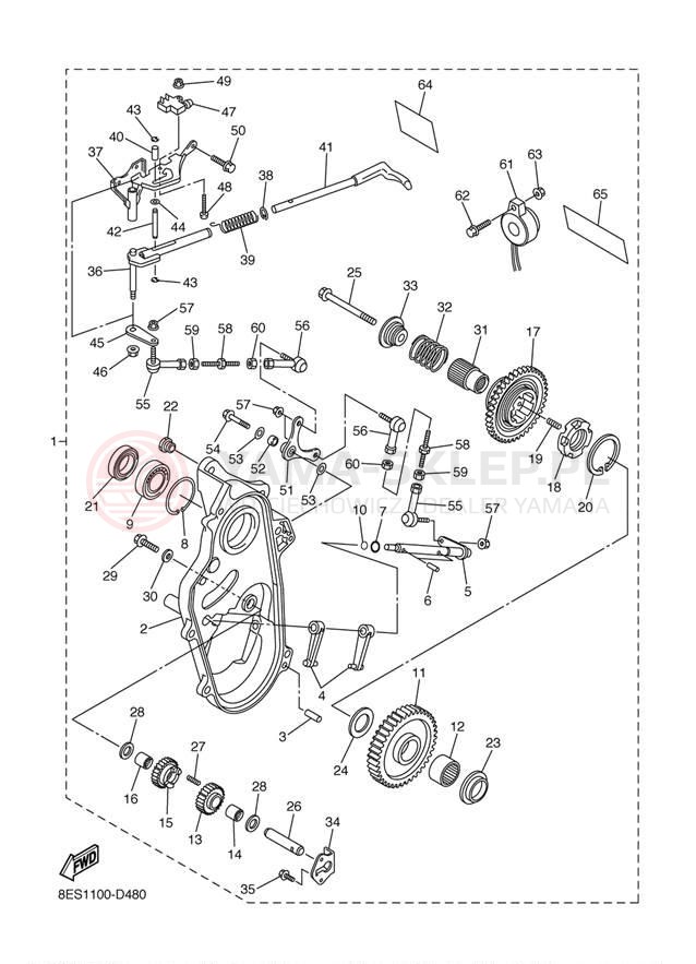 Schemat "REVERSE GEAR KIT" do Yamaha RX-1 RX10K