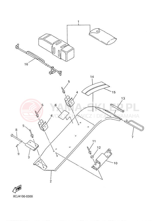 Schemat "GUARD - LUGGAGE BOX" do Yamaha SX500R SX500D