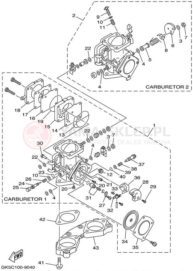 Schemat "Gaźnik" do Yamaha WAVE RUNNER GP760 GP760X