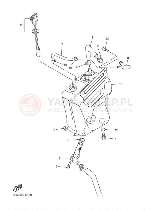 Schemat "Miska olejowa" do Yamaha RX WARRIOR RXW10J/RXW10SJ