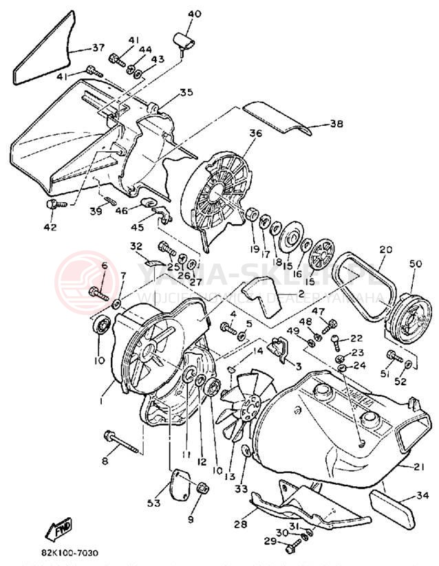 Schemat "Obudowa wentylatora" do Yamaha PHAZER PZ480M