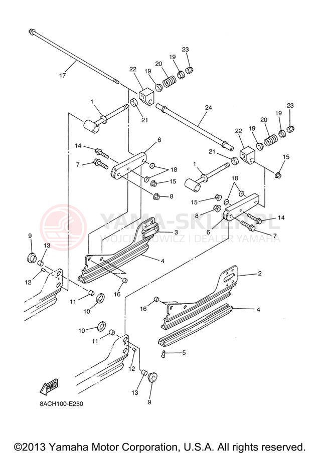 Schemat "TRACK SUSPENSION" do Yamaha RS VIKING PROFESSIONAL VK10XR