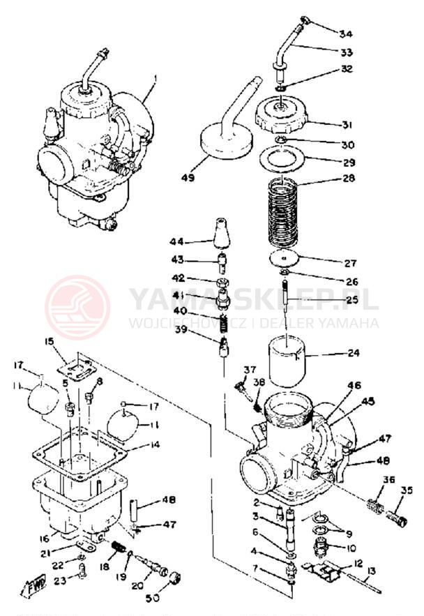 Schemat "Gaźnik" do Yamaha SRX440B