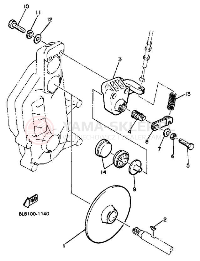 Schemat "hamulec" do Yamaha V-MAX VMX540K