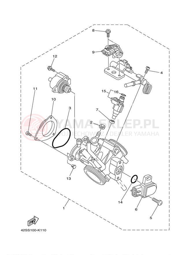 Schemat "Układ wtryskowy" do Yamaha RHINO 700 YXR7FBGR/YXR7FBL