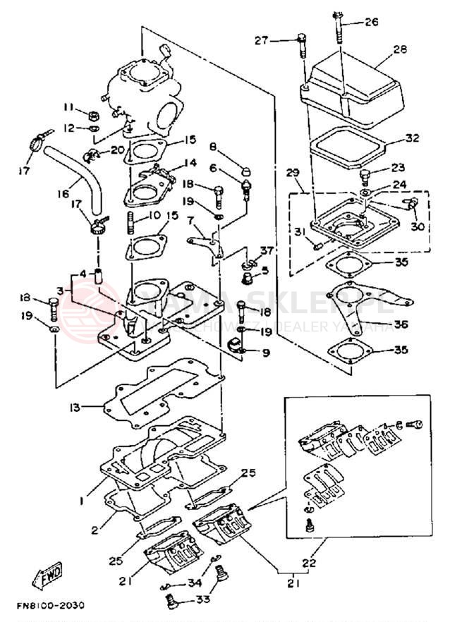Schemat "Filtr powietrza" do Yamaha WAVE RUNNER VXR WRB650R