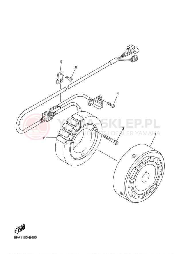 Schemat "prądnica" do Yamaha RX-1 LE RX10SH/RX10MSH