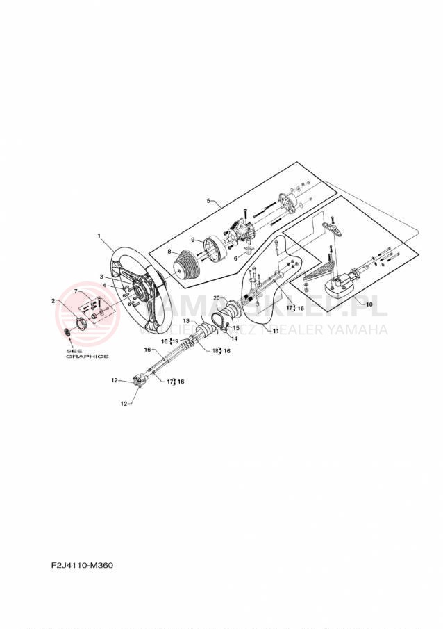Schemat "Półki zawieszenia" do Yamaha 212SS XAT1800DP/XAT1800CP