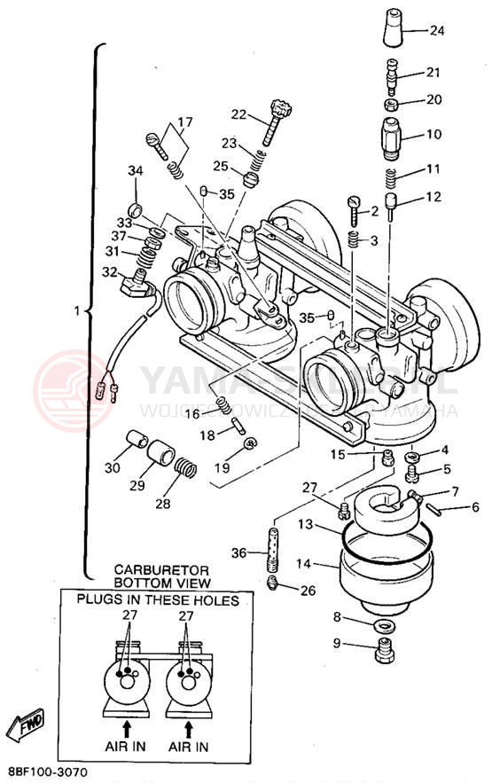 Schemat "Gaźnik" do Yamaha VENTURE XL VT480U