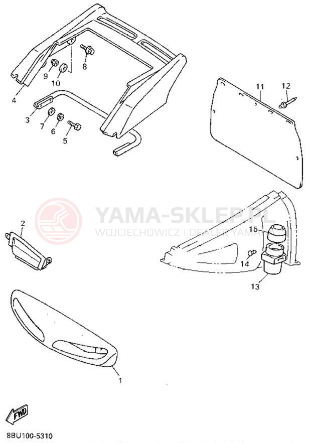 Schemat "zderzak" do Yamaha VMAX-4 800 VX800V