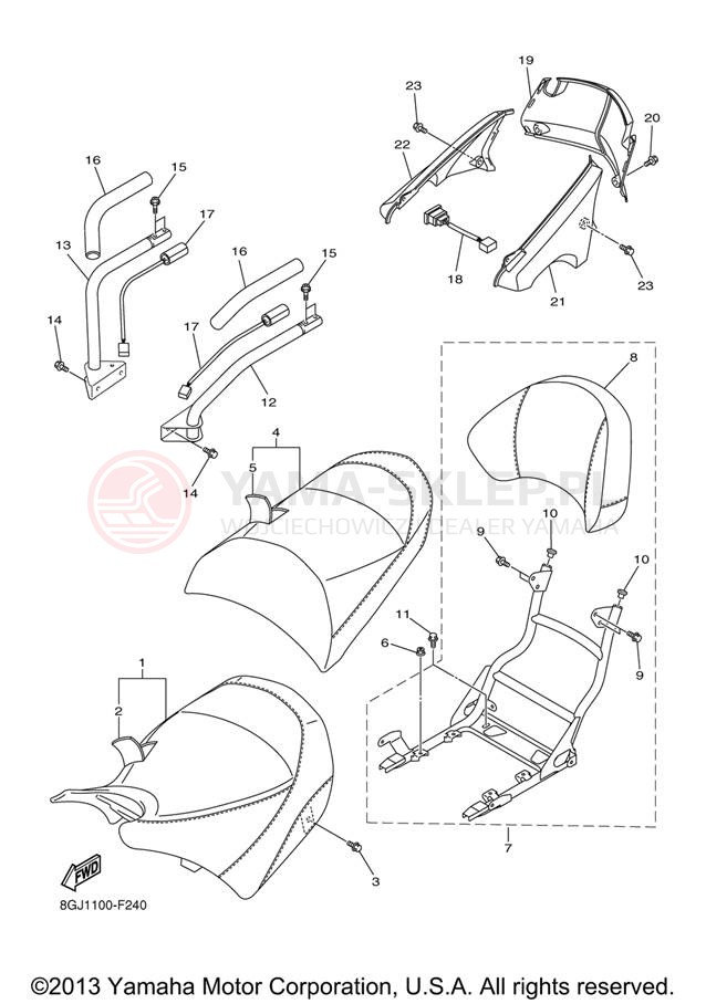 Schemat "siedzenie" do Yamaha VENTURE LITE PZ50VTXL/PZ50VTXR