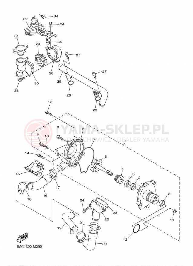 Schemat "Pompa wody" do Yamaha FJR1300A FJR13AFC/FJR13AF