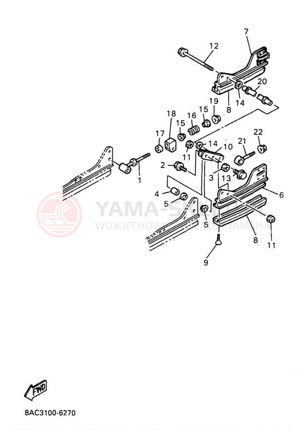 Schemat "TRACK SUSPENSION" do Yamaha VK540 II VK540EA