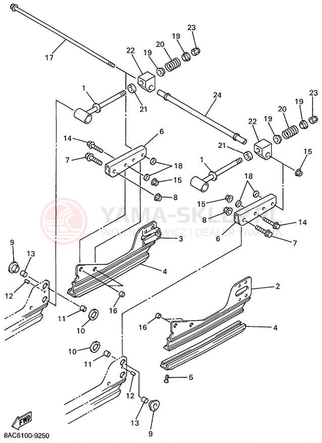 Schemat "TRACK SUSPENSION" do Yamaha VK540 III VK540EC