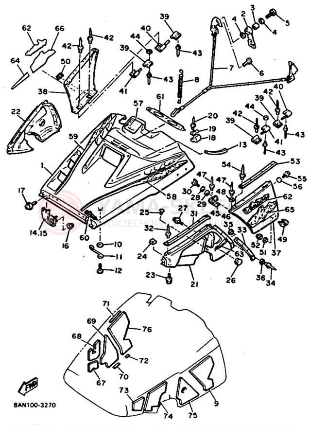 Schemat "Osłony" do Yamaha VENTURE XL VT480T