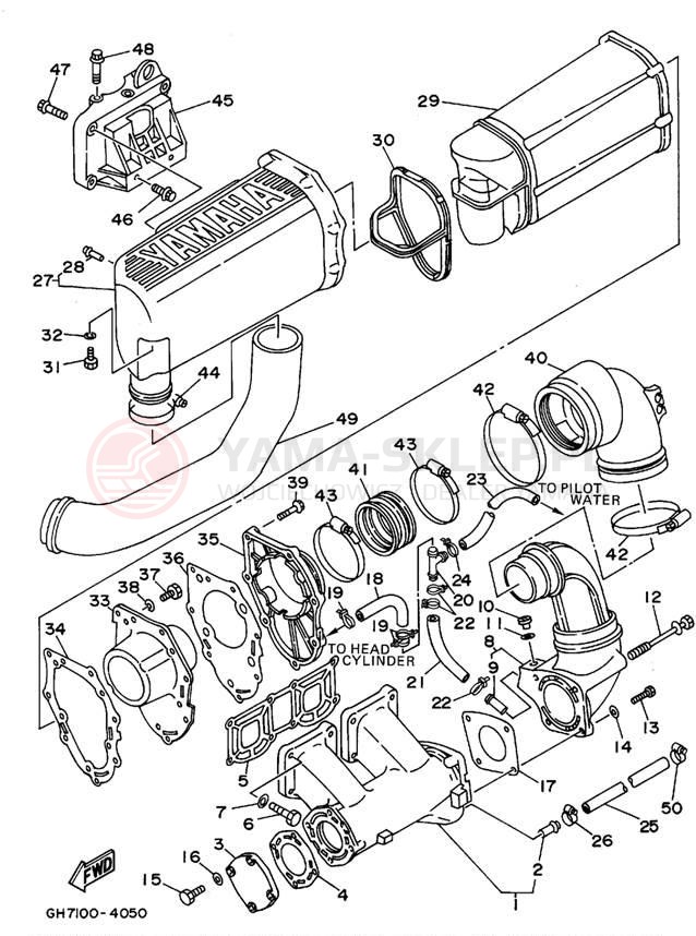 Schemat "wydech" do Yamaha SUPER JET SJ700T