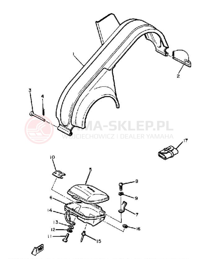 Schemat "GUARD - LUGGAGE BOX" do Yamaha SR540F