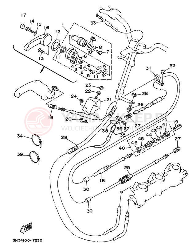 Schemat "Układ chlodzenia" do Yamaha WAVE VENTURE 1100 WVT1100V