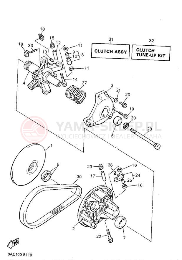Schemat "PRIMARY SHEAVE" do Yamaha VK540 II VK540EV